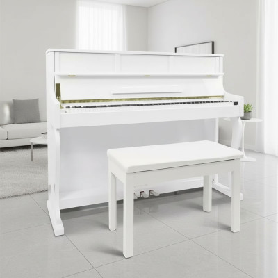 Ten biały pianino cyfrowe oferuje nieograniczoną kreatywność i styl