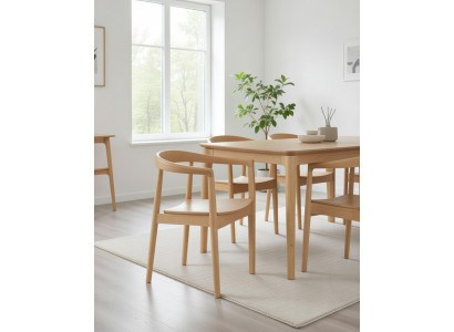 Armlehnenstuhl aus Naturholz ergonomisch für Wohn- und Esszimmer