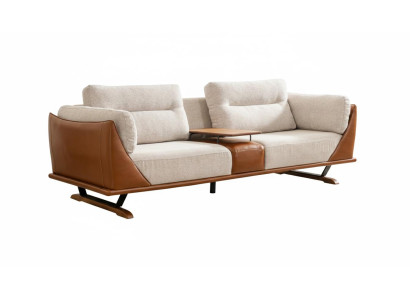 2-Sitzer Sessel Holzarmlehnen Moderner Stil weiße Farbe Holzrahmen Neu