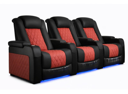 3-Sitzer Sessel Moderner Stil Sessel mit LED-Beleuchtung Lederbezug