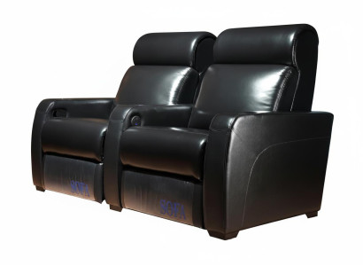 2-Sitzer Sessel Schwarz Moderner Stil Sessel mit USB-Ladeanschluss