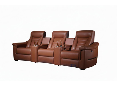 3-Sitzer Sessel Braun Moderner Sessel mit Stauraum Weicher Sessel