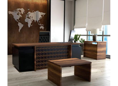 Arbeitszimmer-Set Farbe Braun, Schwarz Modernes Design Material Holz