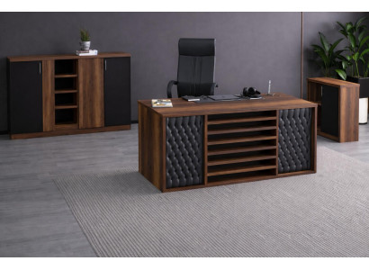 Arbeitszimmer-Set Modernes Design Farbe Braun, Schwarz Einfarbiges Muster