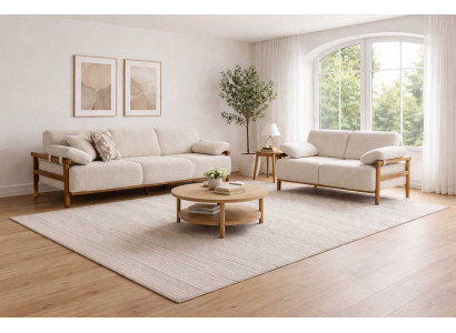 3 Sitzer Sofa 2 Sitzer Sofa Stil modern Farbe beige mehrfarbig weich
