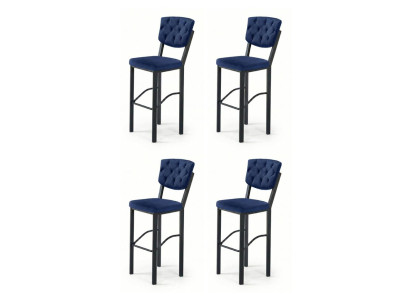 4x Stühle Stil modern Farbe orange blau weich bequem neu vielseitig