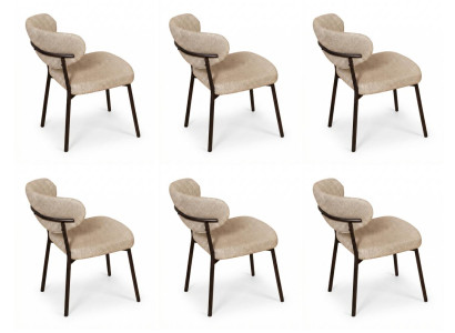6x Stühle Stil modern Farbe Beige weich bequem neu kompakt vielseitig