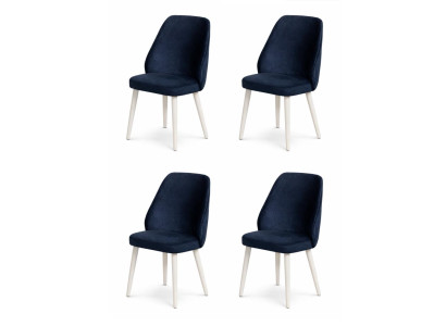 4x Stühle Esszimmer Stil modern Farbe blau neu vielseitig bequem weich
