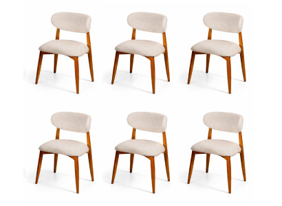6x Stühle Stil modern Farbe beige braun weich bequem vielseitig neu