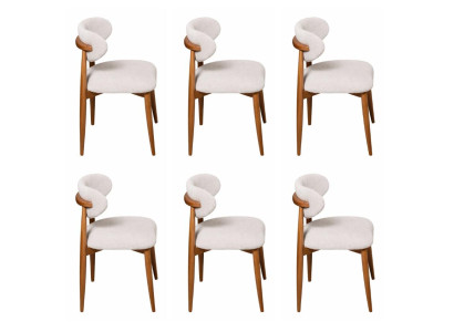 6x Stühle Stil modern Farbe beige braun weich bequem vielseitig neu
