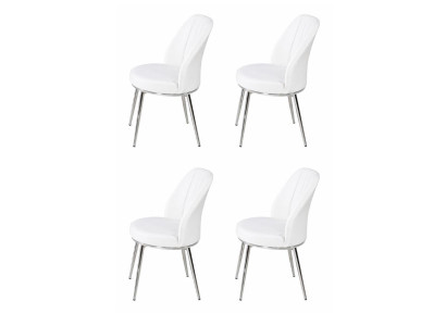 4x Stühle Stil modern Farbe Weiß Esszimmer neu weich bequem vielseitig
