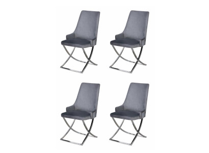 4x Stühle Stil modern Farbe silber neu Esstisch bequem vielseitig weich