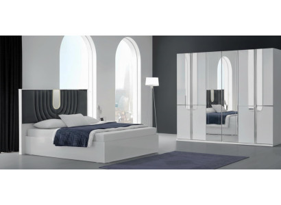 2-tlg. Schlafzimmer-Set mit Bett & Kleiderschrank