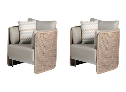 2x Sessel Modern Sessel Premium Sessel Terrassenmöbel Terrasse Sessel