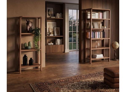 2x Buecherregal Stil modern Farbe braun neu Holz praktisch Wohnzimmer
