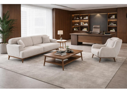 3 Sitzer Sofa Sessel Wohnzimmer Stil modern Farbe beige neu weich bequem