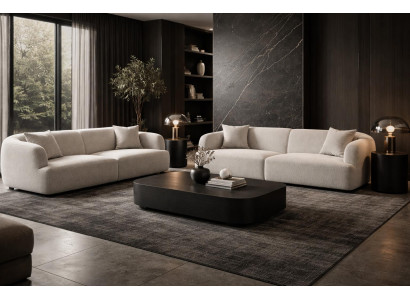 2x 3 Sitzer Sofa Stil modern Farbe beige neu bequem geräumig Wohnzimmer