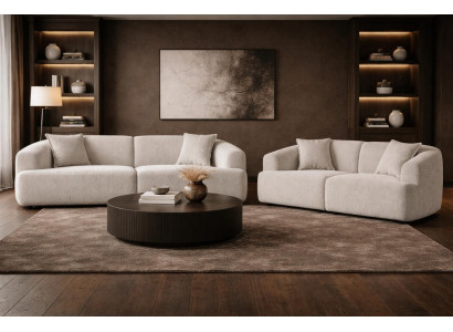 2x 3 Sitzer Sofa Stil modern Farbe beige neu bequem geräumig Wohnzimmer