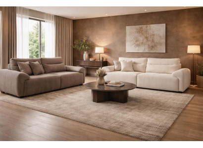 2x 3 Sitzer Sofa Stil modern Farbe Weiß Grau Praktisch Wohnzimmer