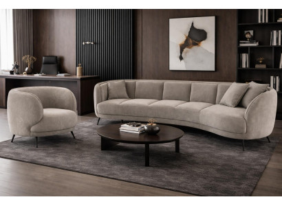 3 Sitzer Sofa Sessel Wohnzimmer Stil modern Farbe grau bequem praktisch