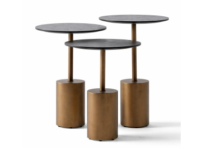 3x Beistelltisch Stil modern Farbe schwarz neu praktisch kompakt rund