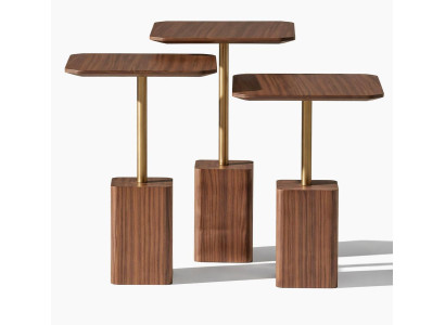 3x Beistelltisch Stil modern Farbe braun bequem praktisch quadratisch neu