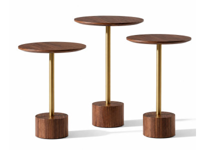 3x Beistelltisch Stil modern Farbe braun bequem praktisch rund neu