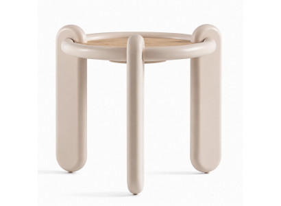 2x Beistelltisch Stil modern Farbe beige neu praktisch Wohnzimmer Rund