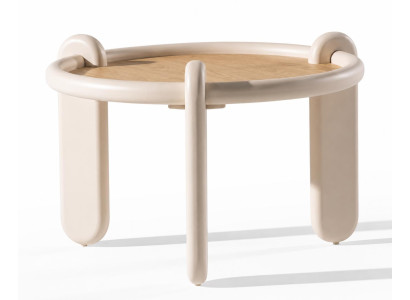 2x Beistelltisch Stil modern Farbe beige neu Wohnzimmer praktisch