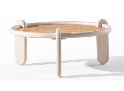 2x Beistelltisch Stil modern Farbe beige praktisch Rund Wohnzimmer neu