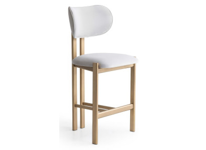 Barhocker Modern Gold Weiß Polsterstuhl Tresenhocker Barstuhl Luxus