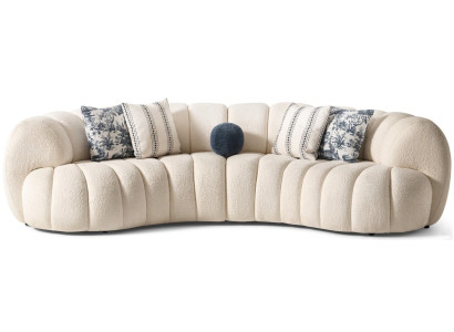 4 Sitzer Sofa Wohnzimmer Modern Stoffbezug mittlerer Härtegrad Neu