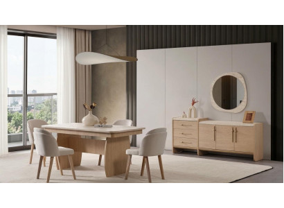 Tisch Konsole Spiegel Wohnzimmer Stil modern Farbe beige neu rechteckig