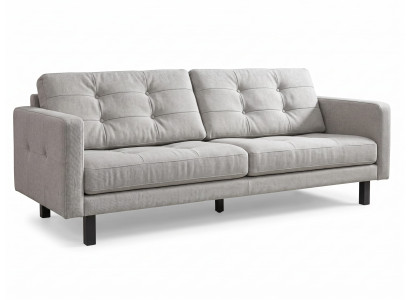 Stilvolles graues 3-Sitzer-Sofa Stoffsofa mit Kissen Hochwertige Polstermöbel