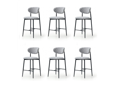6x Barhocker Lang Praktisch Stilvoll Bequem Grau