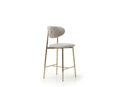 Barhocker Bequem Weich Metall Modern Komfortabel Weiß Gold Stilvoll