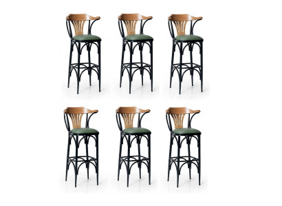 6x Barhocker Lang Praktisch Stilvoll Bequem Schwarz
