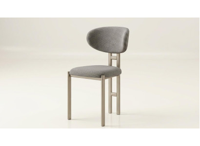 Stuhl Beige Bequem Weich Stoff Metall Modern Stil Komfortabel