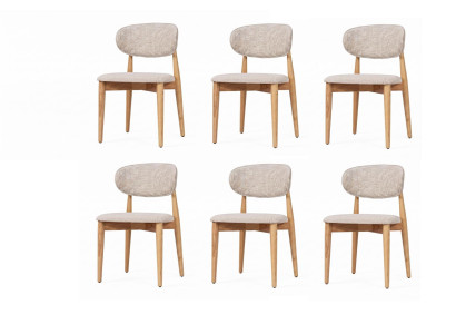 6x Stühle Esszimmer modern beige elegant gepolstert stilvoll