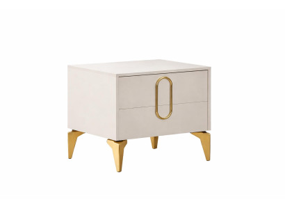Beige Robuste Nachtkonsole Edles Nachtkästchen Schlafzimmer Möbel