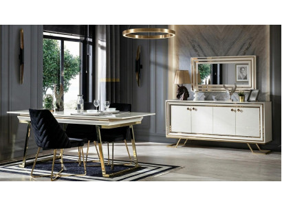 Tisch Konsole Spiegel Wohnzimmer Stil modern weiß rechteckig praktisch