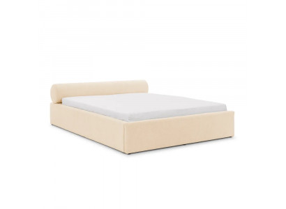Beiges modernes Bett 160x200  Bett mit Kopfteil Bettgestell Schlafzimmermöbel