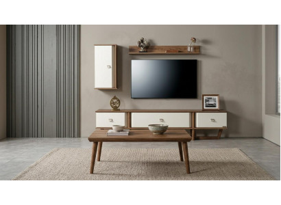 Tisch TV Board Wandschrank Wandregal Stil modern braun rechteckig bequem
