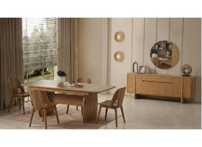 Tisch Konsole Spiegel Wohnzimmer Stil modern braun rechteckig praktisch