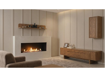TV board Wandschrank Wandregal Stil modern braun Wohnzimmer geräumig