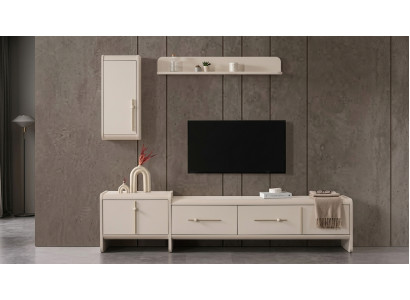 TV board Wandschrank Wandregal Stil modern weiß geräumig praktisch