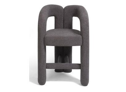 Barstuhl Design Modern Grau Skulptural Monolithisch Ausdrucksstark
