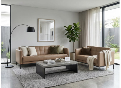 Sofa 3-Sitzer Sofa 2-Sitzer braun modern elegant funktional vielseitig