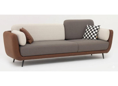 3-Sitzer-Sofa bequem weich geräumig moderner Stil Weiß Grau