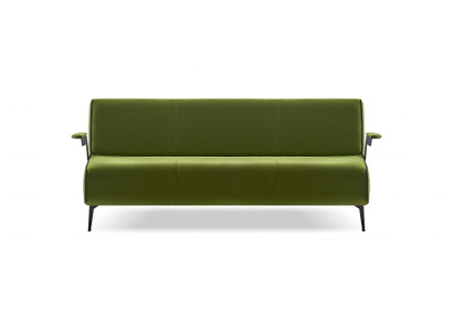 Sofa modern olivgrün elegant Leder minimalistisch vielseitig